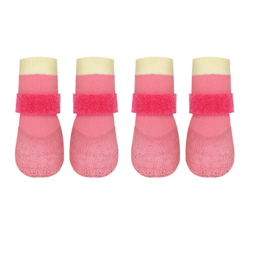 Chaussures imperméables pour chiens, antidérapantes,-Rose L