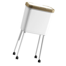 Wheeled Indoor Trash Bin Portable Design for Home Office-White