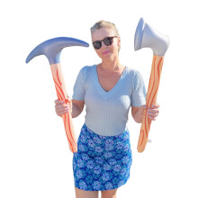 Inflatable Axe and Pickaxe Set 23 Inch Lifesize Dual Tool Reusable Party Prop for Costume Game