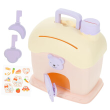 House Shaped Piggy Bank Purple Plastic Money Saving Jar for Kids Home Decor Compact Size