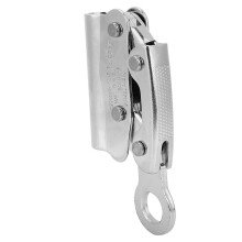 Climbing Rope Descender with Reverse Grip Safety Lock, Durable Alloy Steel Round Hole Design