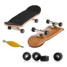 Black Maple Wooden Fingerboard Skateboard for Kids Trick Practice Durable Mini Deck Toy