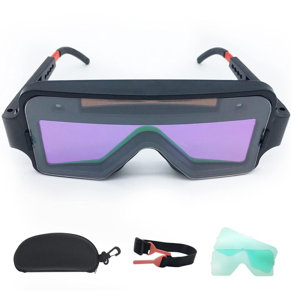 Auto Darkening Welding Goggles Solar Powered Safety Glasses Over Glasses Hard Hat Compatible 9351714658256