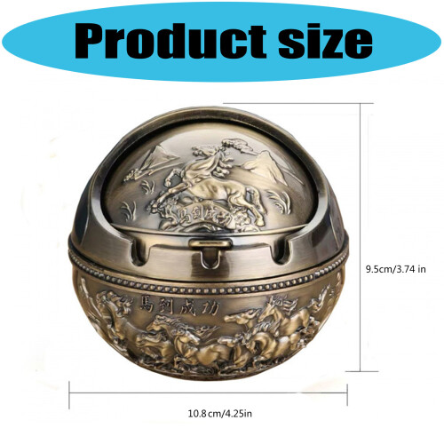Artistic Spherical Designed Ashtray Chinese Styles Pattern 2