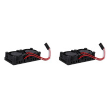 2X Dubbele Ventilator met Koellichaam, Ultieme Dubbele Koelventilatoren Koeler voor Raspberry Pi 4B/3B+