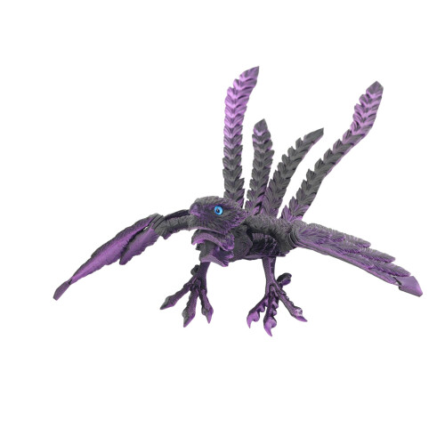 Decorative Collectible Phoenixes Statue 3D Printed-Blackpurple