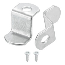 15 Pcs 1/2 Inch Offset Canvas Clips with Screws, Z Shape Picture Frame Mounting Clips, Silver