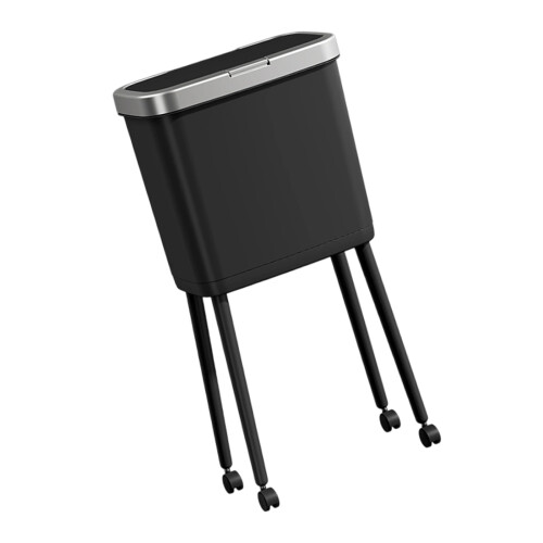 Durable Wheeled Kitchen Waste Bin 15L Spacious Size Ideal-Black