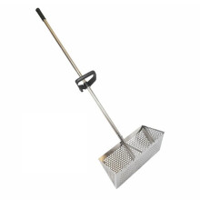 Stainless Steel Beach Sand Scoop with Foldable Handle, Rustproof Sifting Shovel for Shells and Shark Teeth