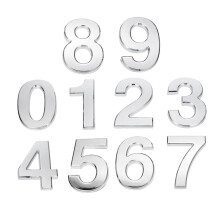 10Pcs Stainless Steel Door Numbers Self Adhesive Weatherproof Address Stickers for Mailbox Apartment Office