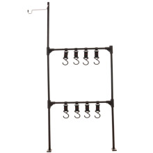 Aluminum Alloy Camping Hanging Rack with Foldable Dual Shelf, Lightweight Outdoor Organizer for Hiking BBQ Fishing