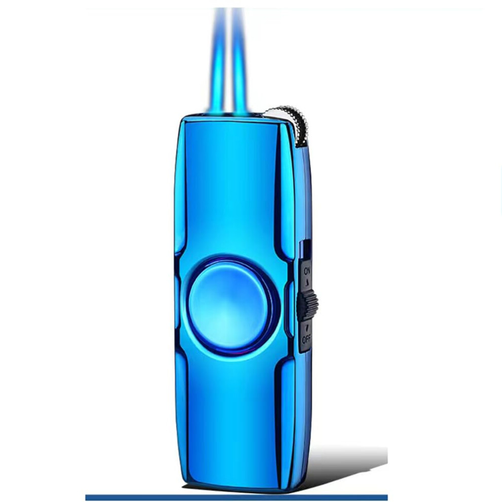 Blue Windproof Jet Torch Lighter Refillable Butane Zinc Alloy Flame For Men Gifts