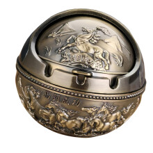 Elegante paardenthema-asbak met gegraveerd patroon Decoratieve