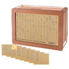 Compact Reusable Money Box with Wood‑Effect Finish, Small Savings Organizer for Easy Setup