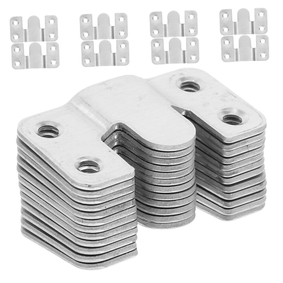 20Pcs Heavy Duty Picture Hangers Stainless Steel Interlocking Flush Mount Brackets For Mirrors And Frames 9771547033004