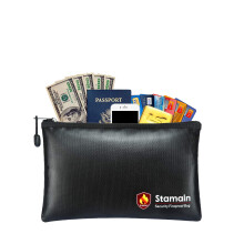 Fireproof Money Bag 10.6x6.3 Fireproof and Waterproof Cash Bag with Zipper for Documents Passport Jewelry