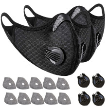 2pcs Breathable Cycling Face Mask with Activated Carbon Filters for Outdoor Sports Activities