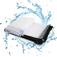 Waterproof Clear Plastic Tarpaulin 1x1m 3x3ft with Grommets, Heavy Duty Transparent Tarp for Camping and Greenhouse