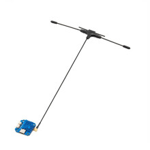 UR1000 ELRS Dual-Band Receiver 2.4G/900M High-Power ExpressLRS Receiver with 120mm T Type Antenna for FPV Drone