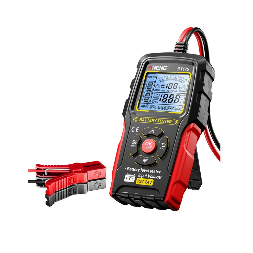 Aneng Bt175 12V/24V Lead-Acid Battery Tester Analyzer 50-1999Cca Agm Gel Efb Car Motorcycle Forklift Battery Diagnostic Tool 4712639123710