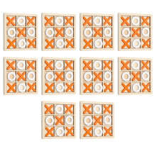 Children'S XO Tic-Tac-Toe Exercise Logical Thinking Brain Board Game Parent-Child Early Education Game Orange White