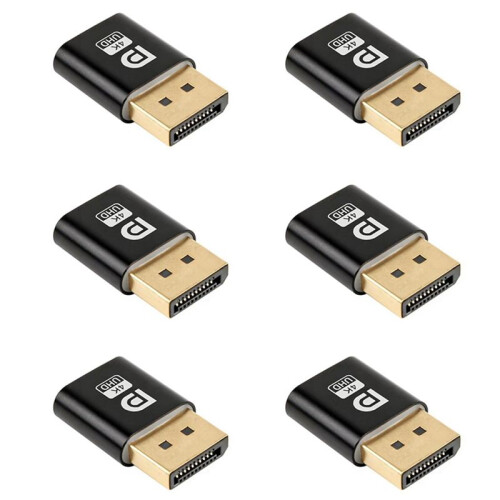6X 4K  Dummy Plug DP Virtual Display Adapter EDID Headless  Emulator for PC  Video Card