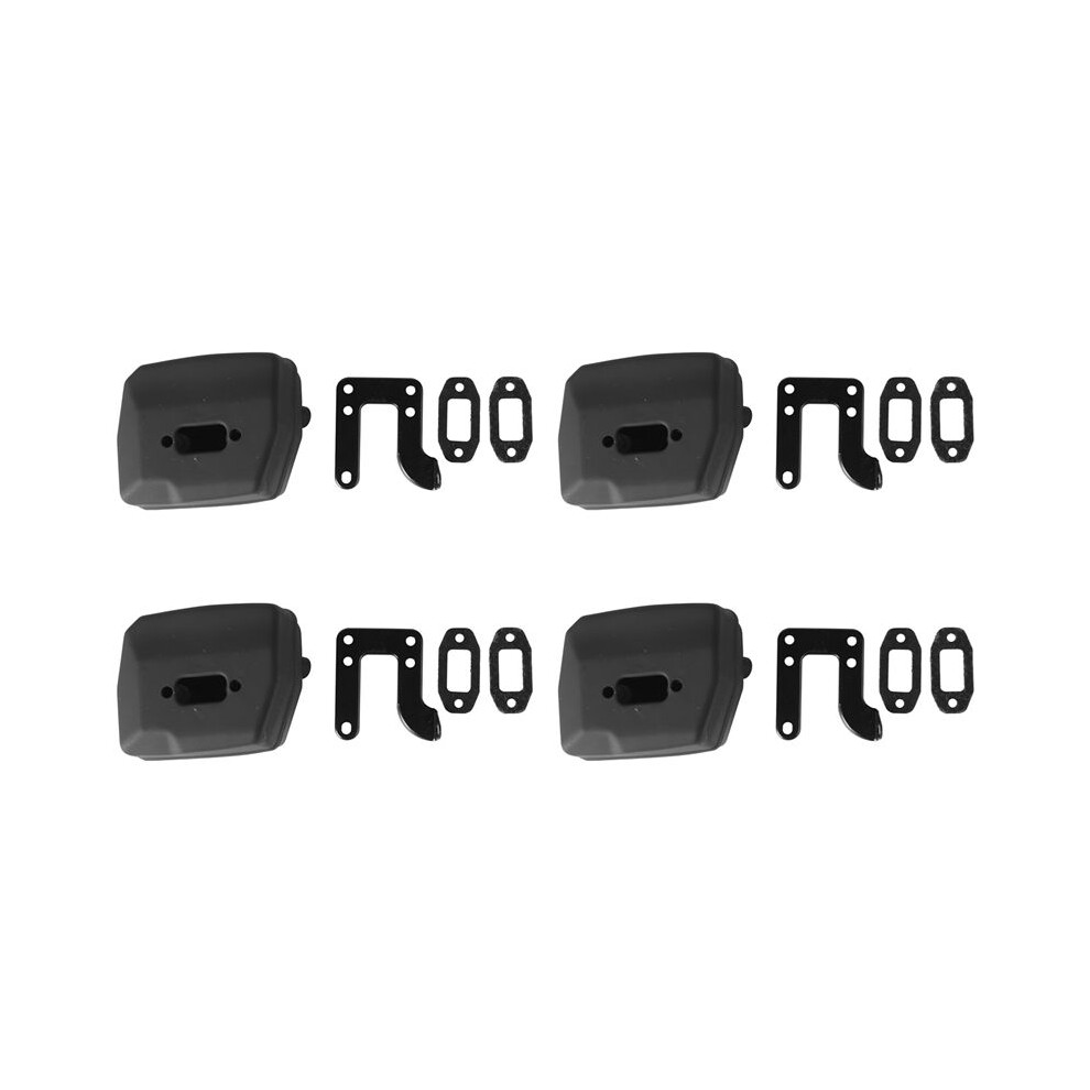 4X Chainsaw Exhaust Muffler With Support Gasket Plate For 61 66 162 266 268 272 Chainsaws 503476901 503406402 6031326355714