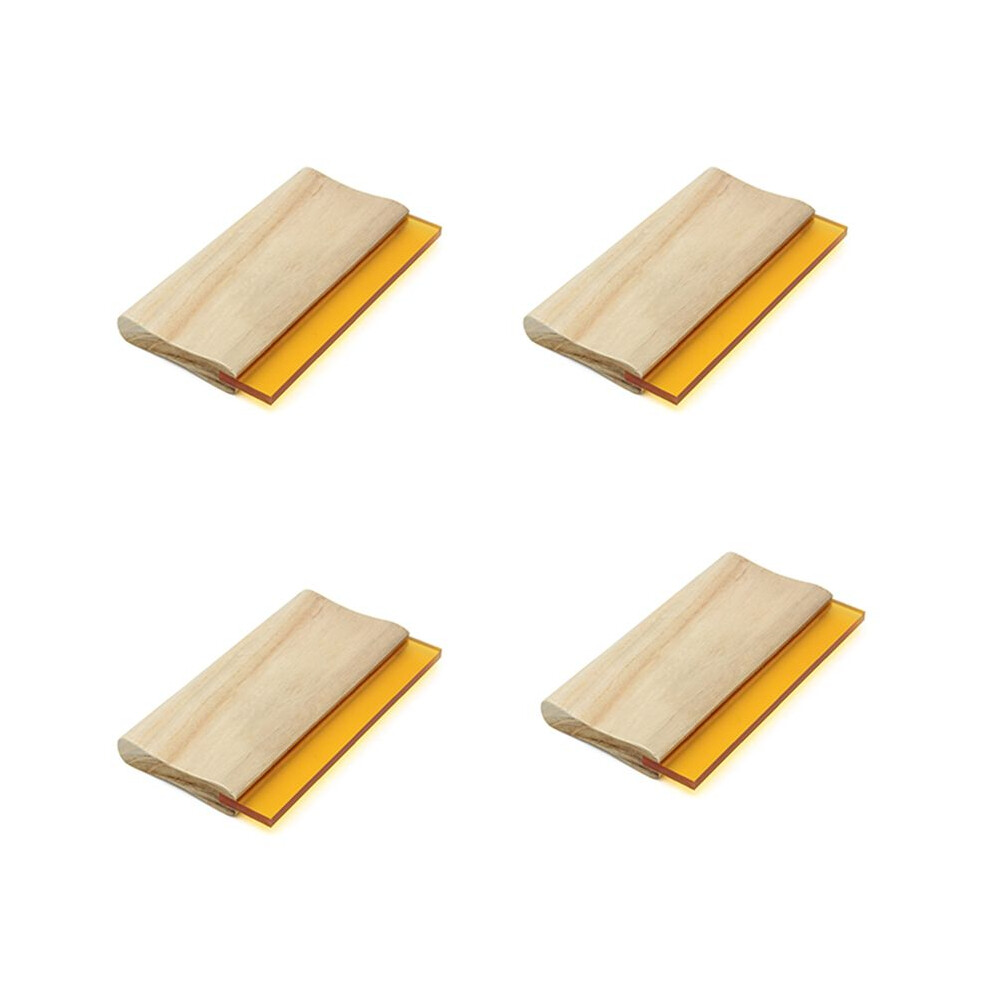 Brecantia 4Pcs 8 Inch Silk Screen Printing Press Squeegee Single 70 Durometer Ink Scraper Tools
