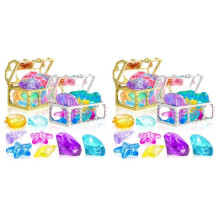 48Pcs Diving Gems Pool Toys Grandes Oceanos Gem Diamond Gems Pirata Treasure Chest Verão Brinquedos de Natação Subaquática