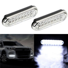 12PCS Car Light 16LED Daytime Running Light Fog White Light DRL Daytime Running Lamp Universal