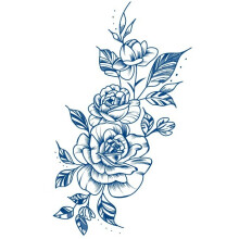 Semi Permanent Tattoo Sticker Waterproof, Realistic LongLasting Blue Developing Water Transfer Tattoo Decal (GZ398)