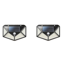 2X Outdoor Solar Lights 100LEDs Outdoor Solar Lights, Waterproof, Motion Sensor, 3 Lighting Modes