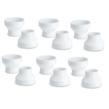 12 Pcs 6 to 4 Inch Duct Reducer Increaser ABS Air Duct Adapter Duct Fan or Dryer Vent Adapter HAVC Pipe Connector, White