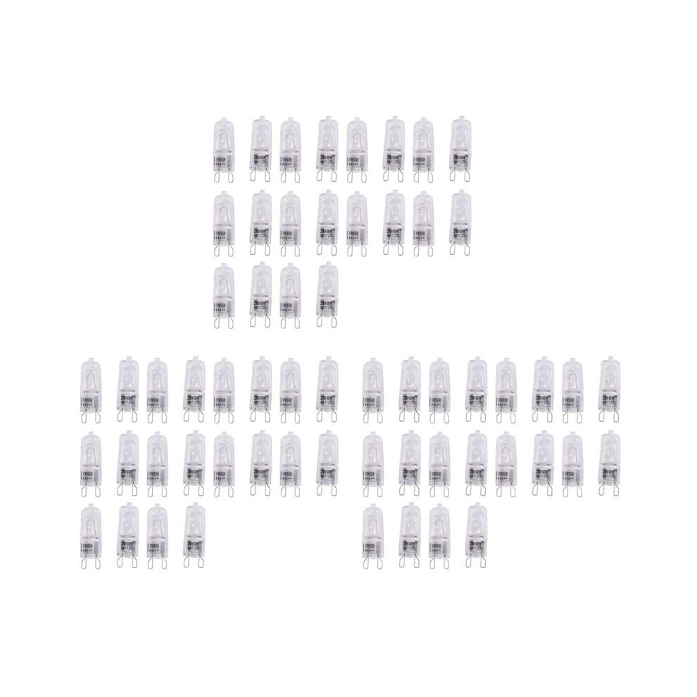 60Pcs G9 Halogen Bulbs,60W Clear Halogen Lamps Dimmable,Warm 2800K For Chandeliers,Pendants,Landscape S Light/White 6034240155408