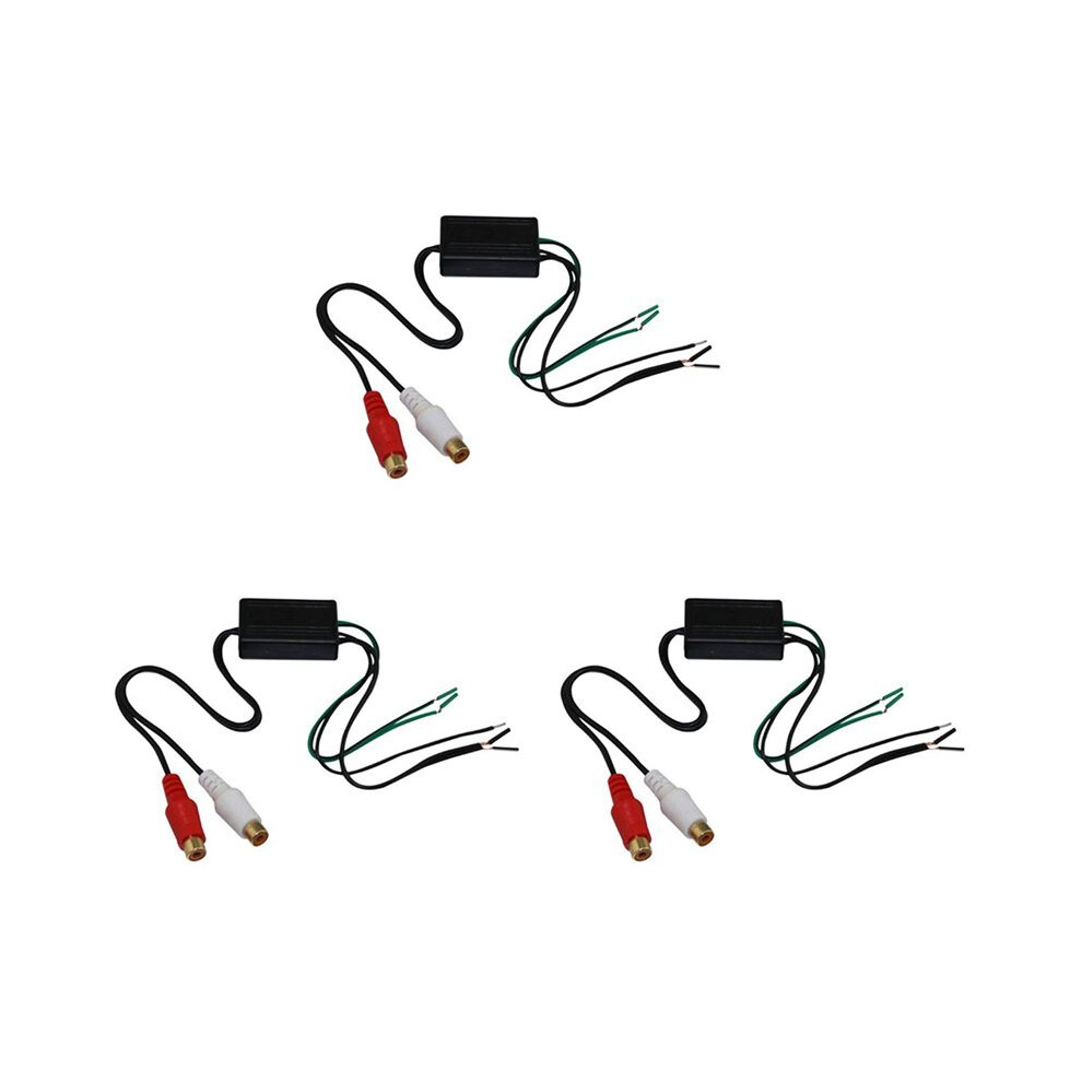 Brecantia 3X Speaker To 2 Rca Output Converter In/Out High/Low For Car Audio