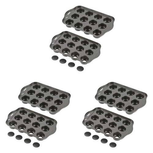 6 Pack  Muffin Cheesecake Pan with Removable Bottom, 12 Cavity Nonstick Cupcake Pan