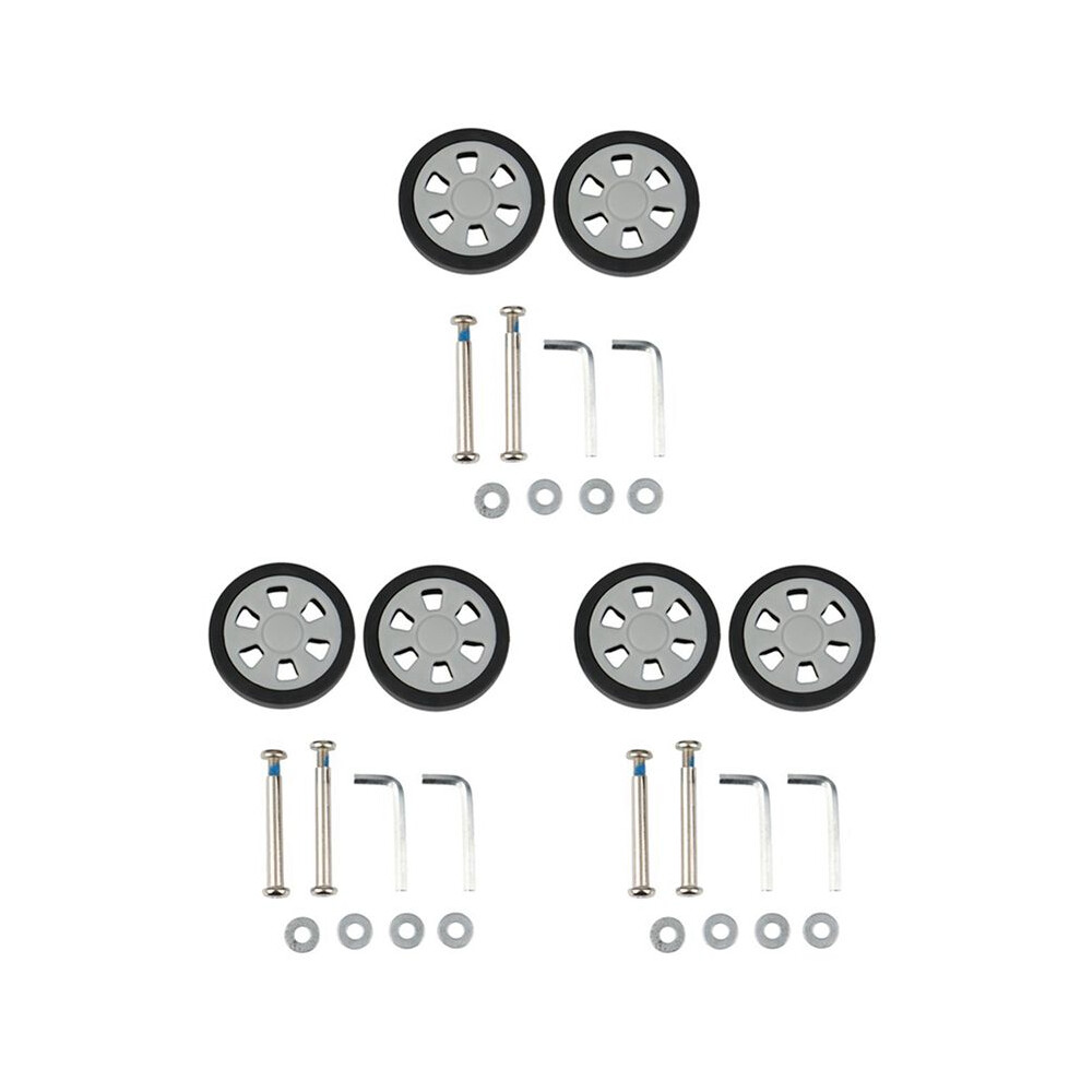 6X Luggage Accessories Wheels Aircraft Suitcase Pulley Rollers Mute Wheel Wear-Resistant Parts Repair 55X12mm 6032767123719