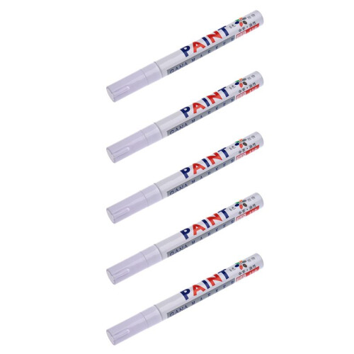 5X Permanent Car Tire Metal Paint Pen  White