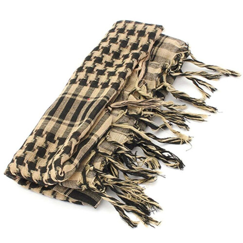 4X Unisex Scarf Polyester  Plaid Tassel Arab Desert Shemagh,Beige 1
