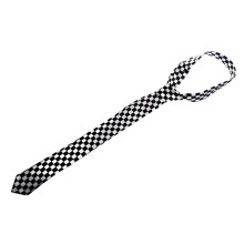 3X Mens Black White Plaid Checkered Necktie Neck Tie