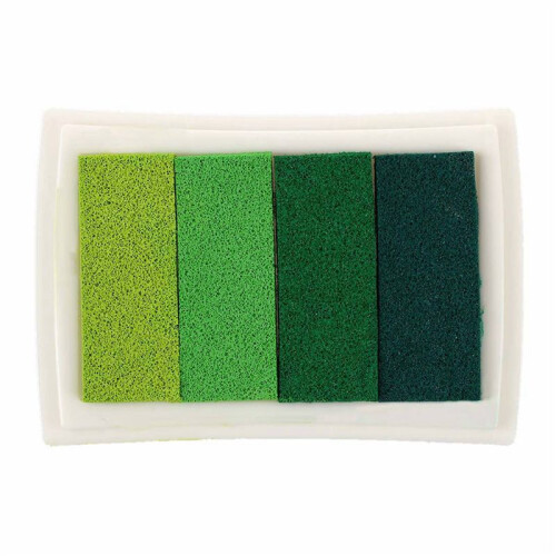 4X Inkpad  Multi Gradient Green 4 X Colors Ink Stamp Pad Oil Based 1