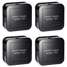 4X Digital Optisch Audio 1X3 Splitter,Digitaler SPDIF TOSLINK Optisch Faser Audio Splitter,1 in 3 Aus, für -Ray DVD HDTV