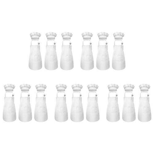 Grembiule per Bambini 30 Pezzi e Cappello da Cuoco Set Grembiule da Cucina per Bambini Regolabile per Cucinare e Dipingere