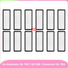 Vervangende Onderdelen Wasbaar Filter voor QV 35A / QR 598 / QR 798 Robotstofzuiger Accessoires 12 Stuks