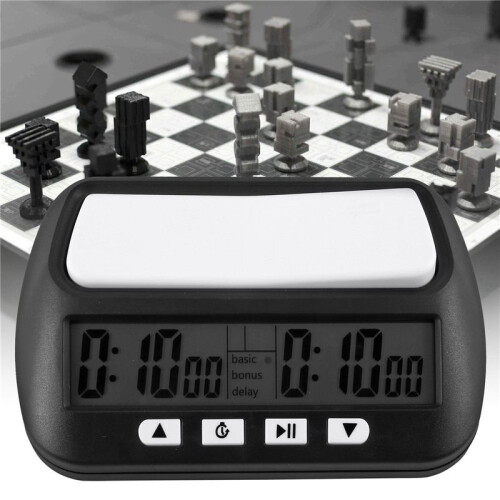10X Chess Clock, Digital Chess Timer & Game Timer, 3-In-1 Multipurpose Portable Professional Clock Black