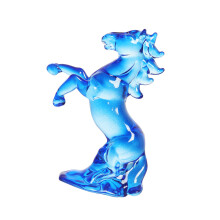 Standing Horse Figurines Artistic Glass Horse-Transparent blue