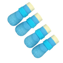 4Pcs Waterproof Dog Rain Boot Slip Resistant Breathable-Blue L