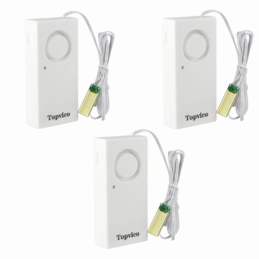 Water Leak Detector 120Db Battery Operated Flood Alarm For Basement And Rv, 3 Pack 9330225517535