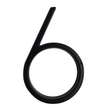 Modern House Numbers 5 Inch Black Metal Address Number 6, Weather Resistant Easy Installation
