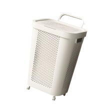 Premium Sturdy Lightweight Plastic Laundry Basket Ideal-White